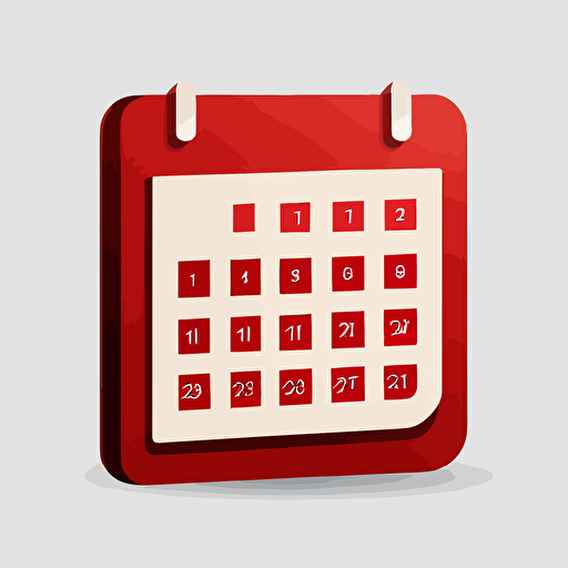 simple logo of a calendar, red, simple, vector