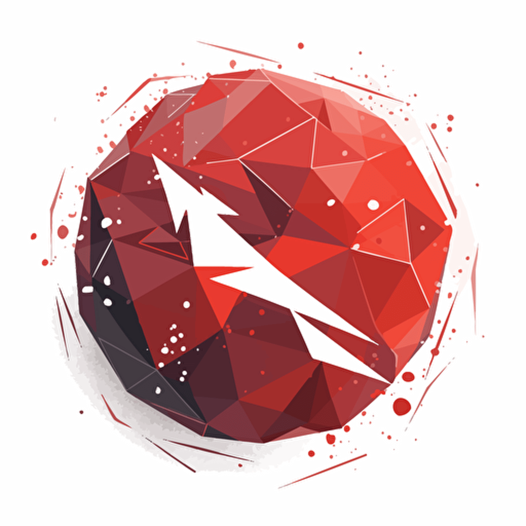 a thunderbolt over geometric sphere drawing, in the style of rtx on, geodesic structures, insignia, white background, flat vector