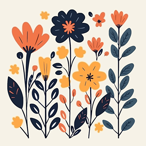 minimal cute floral flat vector design
