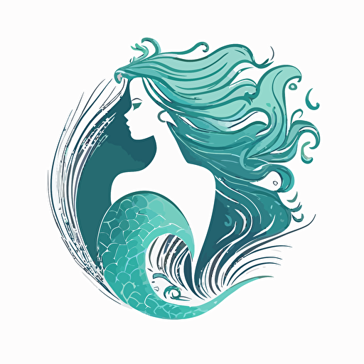 mermaid, logo, vector, simple, nature