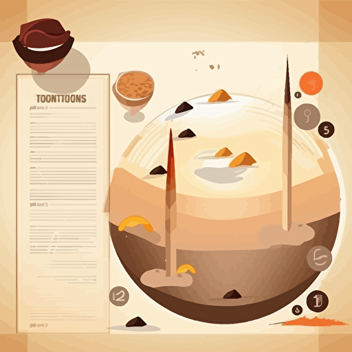 dessert menu with vector diagram of desert, origin from france