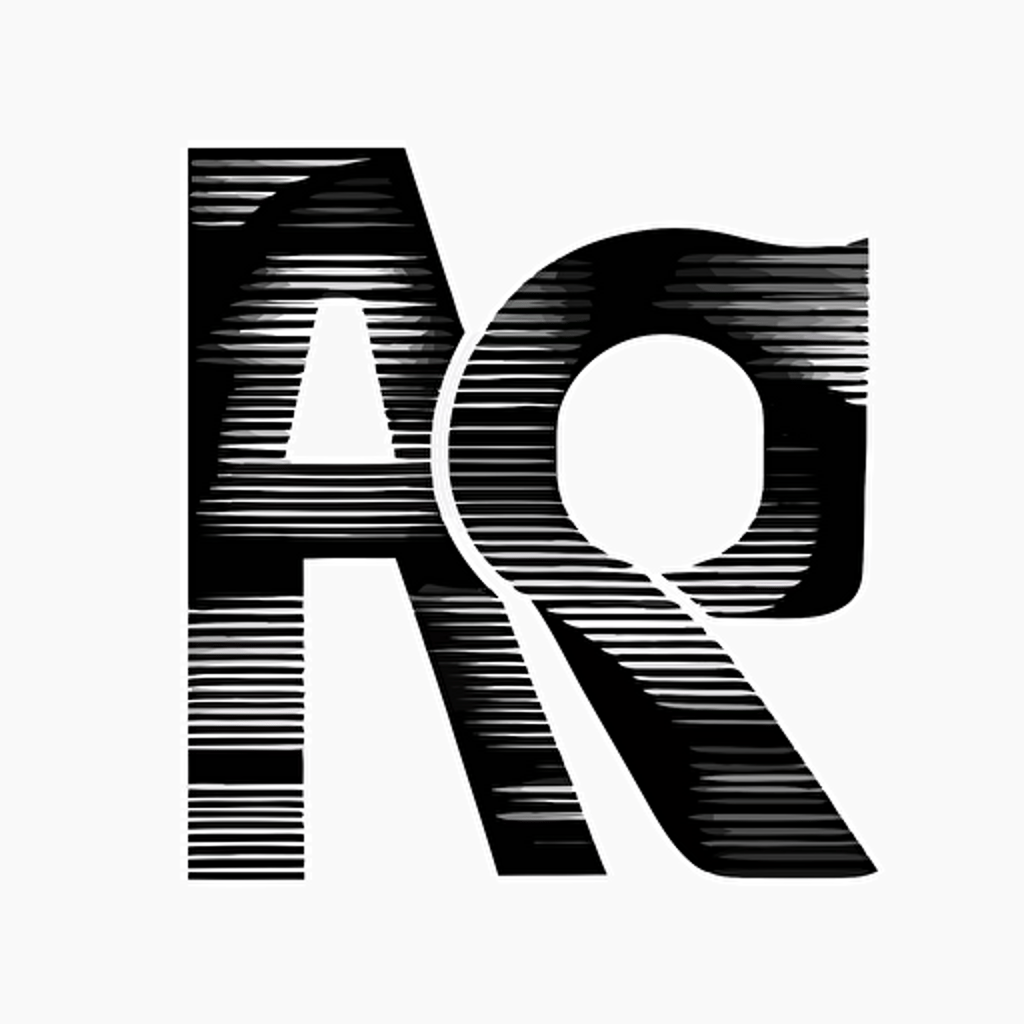 iconic logo of text letters A and P morphed into one black vector, on white background