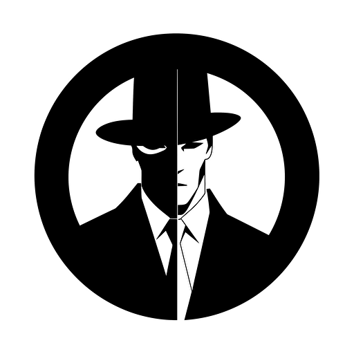 Watchmen Walter Kovacs illustration, minimal, outline strokes only, black and white, logo, vector, minimallistic, white background