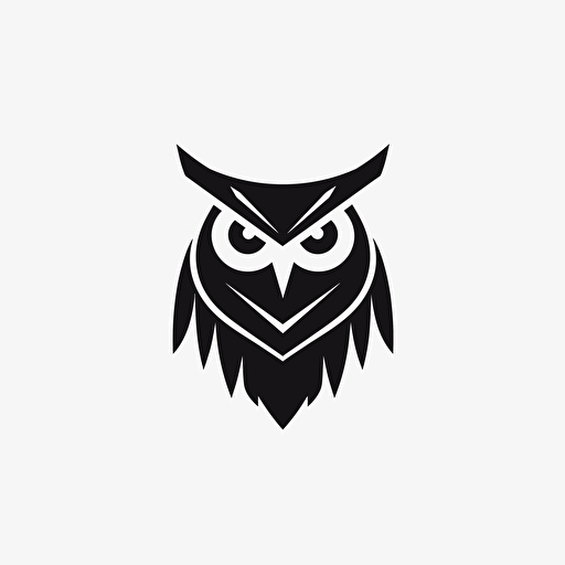 [Geometric Minimalist] iconic logo of [owl], [black] vector, on [white] backgroung