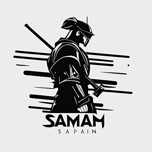 simple, samurai, logo, minimalist, modern, japan theme, ink, line, black, flat 2D, vector