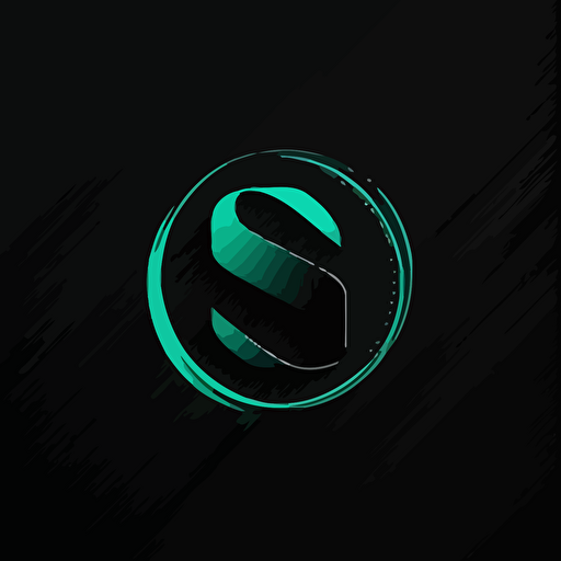 Logo design, letter S,W, vector, minimalist, round shape, black background, logo make using colours of black, white, dark teal.