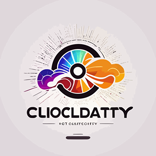 company logo for company named CloudLatency showing cloud and some chart and symbol of speed, simple, 2d, vector, modern, 10 colors at most