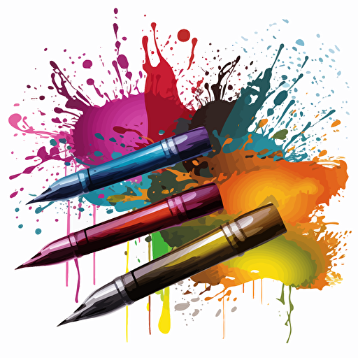 colorful pen and ink fourishes vector style