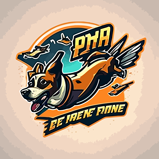 logo design for a pro sports team super flying dog zoomie vector 2d