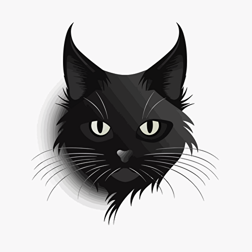 black circle, vector, logo design, white background, cat black, 6144x6144