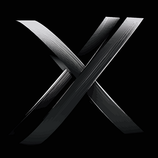 Vector art dancing letter X, solid black background