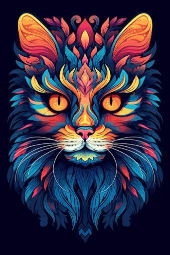 colorful svg vector drawing, a beautiful cat ::3 colorful svg vector drawing, a vase full of flowers