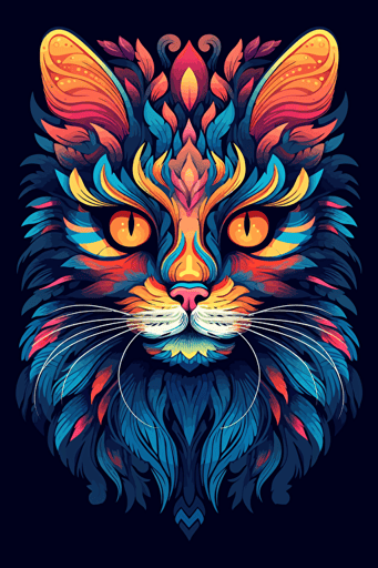 colorful svg vector drawing, a beautiful cat ::3 colorful svg vector drawing, a vase full of flowers