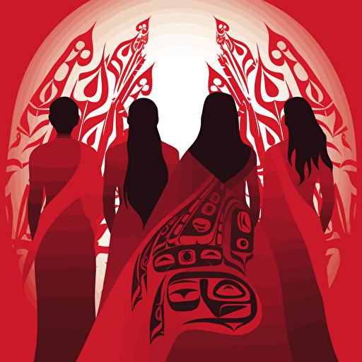 a report cover for the National day for Missing and Murdered Indigenous Women, Girls, and Two-spirited People, red dress symbology, vector