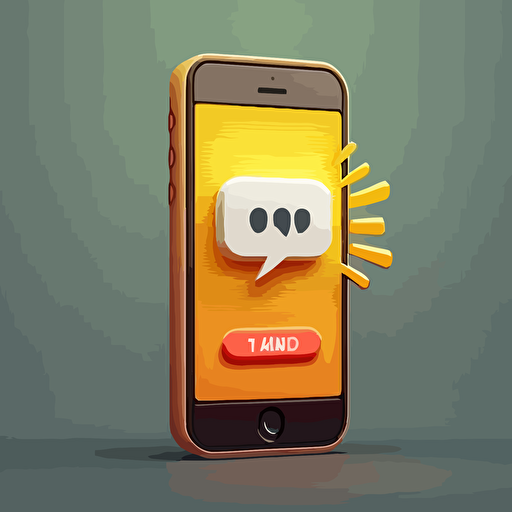 vector of phone with notification on it