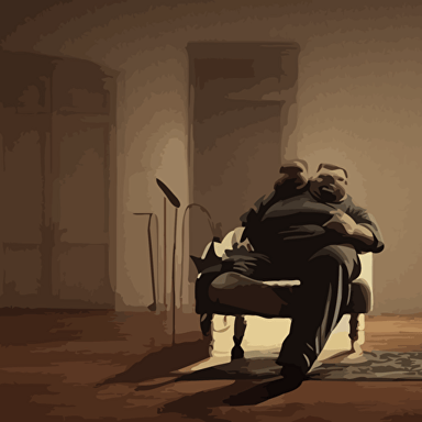 highly detailed photographic render fat scary man bloody living room scary man watching tv horror sci fi horror science fiction biology horror cinematic cinematic horror cinematic lighting cinematic scene cinematic render film horror film beautifully lit ray traced octane 3d render octane render unreal engine