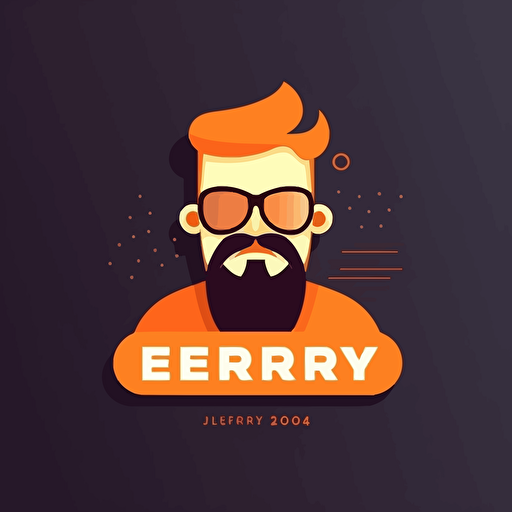 printed text Jerry, 2d, vector art, flat desing, modern style