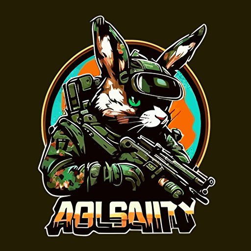 logo vector gaming soldat maquillage lapin