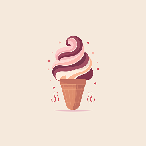 LVMH, the luxury designer brand conglomorate, launched a luxury, premium ice cream brand, specifically neopolitan ice cream and the brown, pink, and cream color scheme, artisan style, corporate logo, minimalist, flat vector, simple background