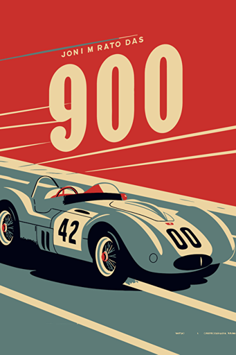 1940 race car event poster, minimalistic vector,