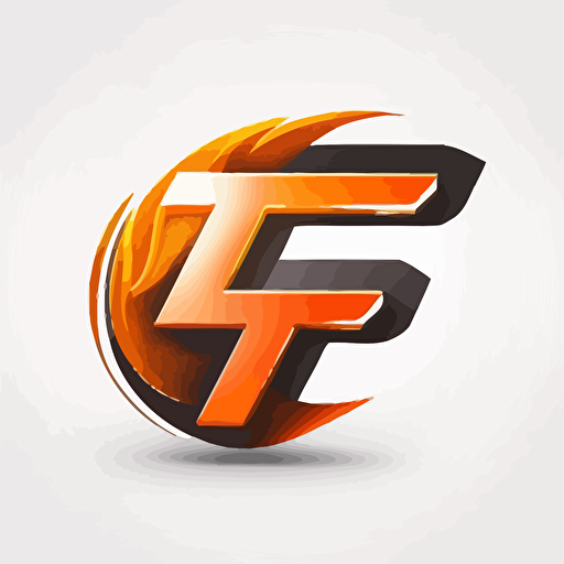 Simple logo design, The letter F is orange inside a wikipedia, vector, esports, company logo, white background