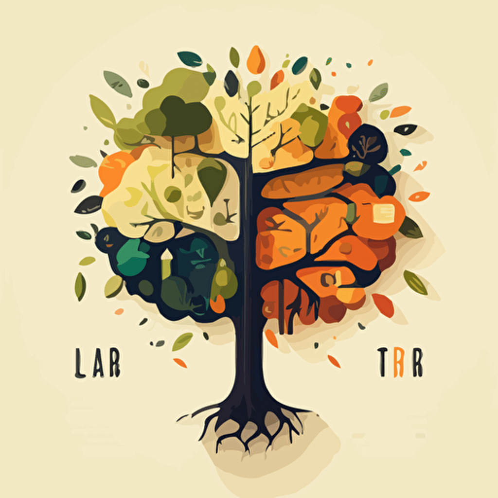 flat modern vector illustration for the word TREE