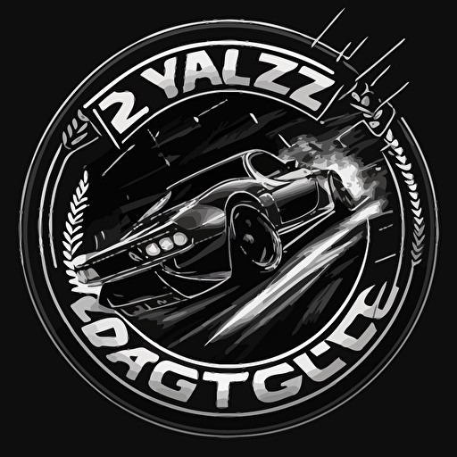vectorize street racing logo in black and white