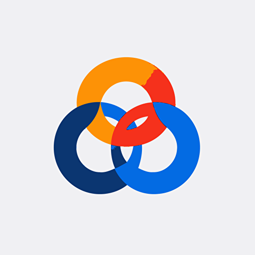 a vector logo of a venn diagram with three circles. Make them have the primary colors and the secondary colors where the circles overlap. Make this a crest. Modern, simple and elegant.