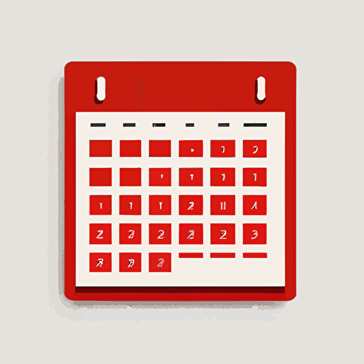 simple logo of a calendar, red, simple, vector