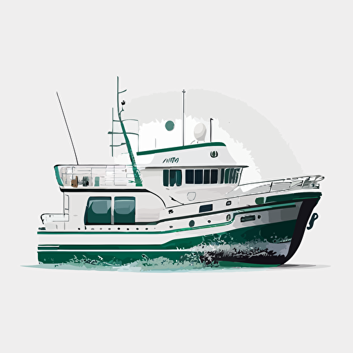 side view of a boat, vector, white background