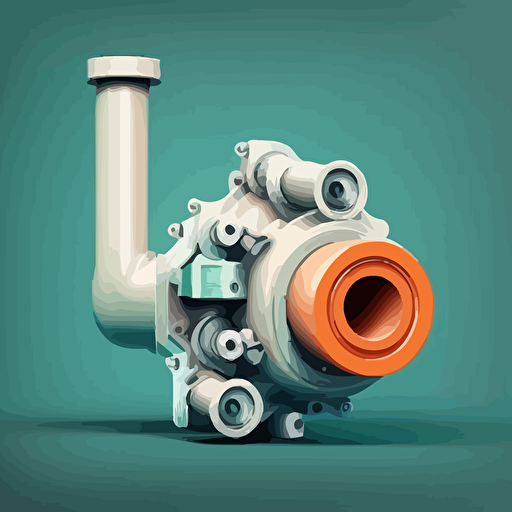 a vector illustration of a single pipe with a mechanism on the middle