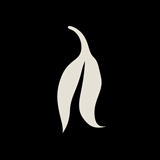 a white chili pepper simple vector shape on a black background