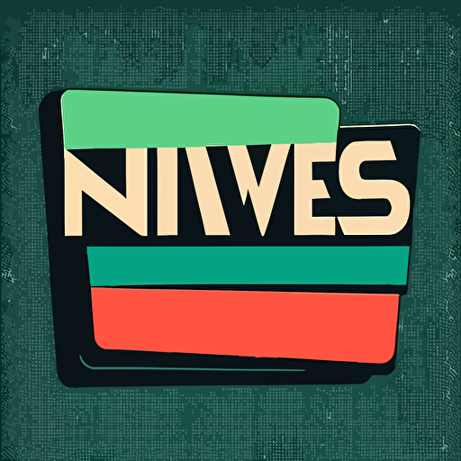 simple news tv logo, vector, flat colours