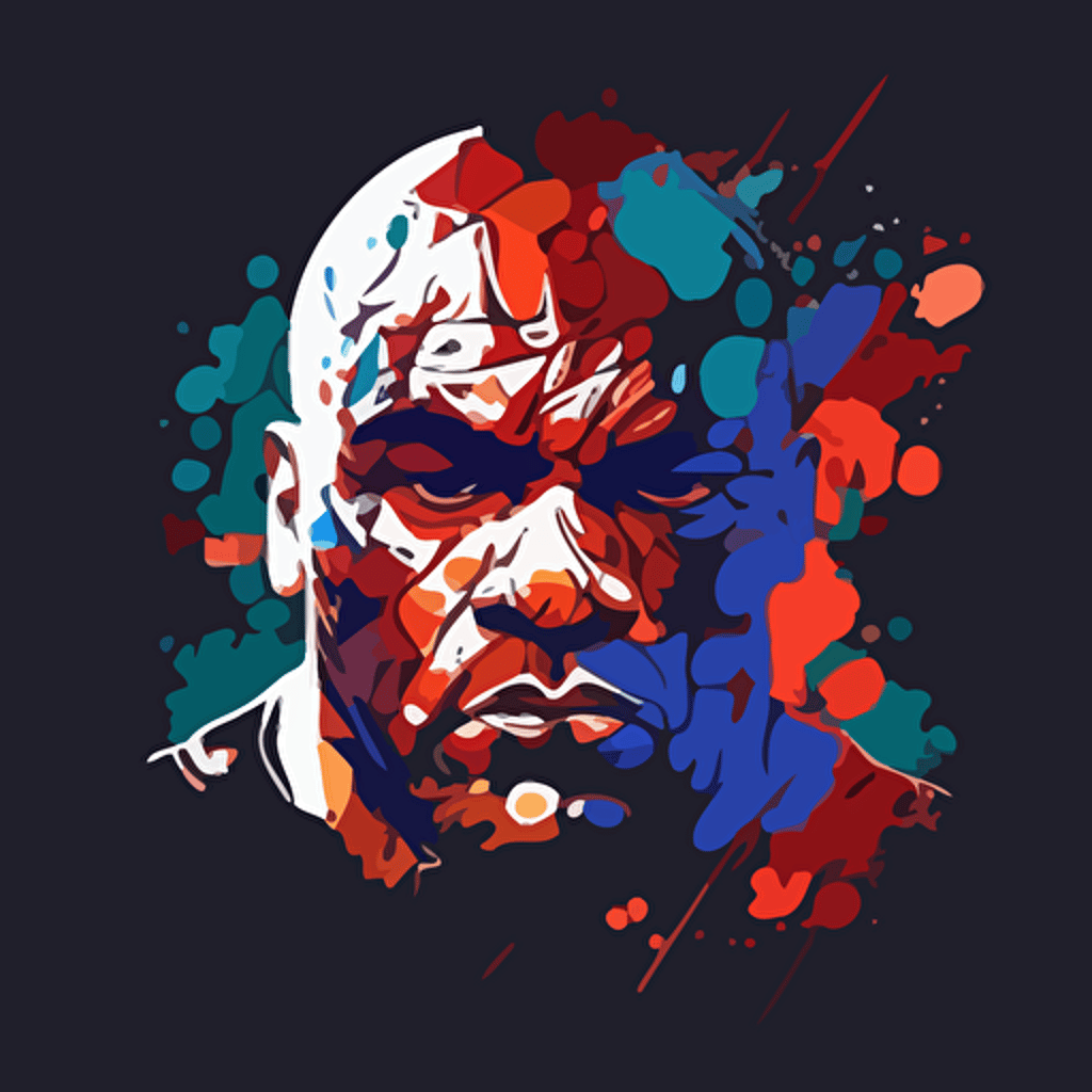 create a cool mike tyson logo, vector, 3 colors