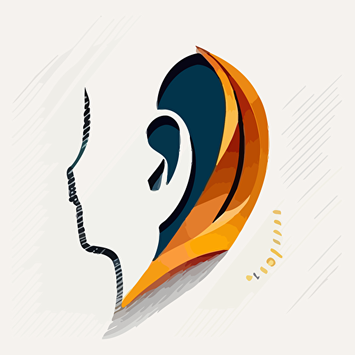 flat vector illustration of a human ear on a white background