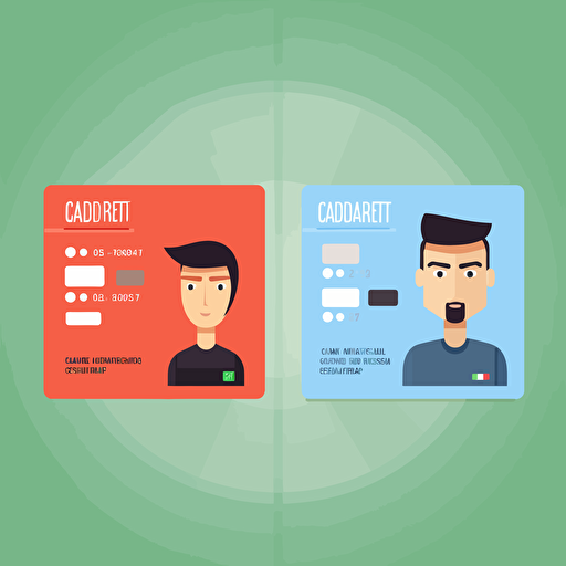credit card comparison, social media ad, vector style