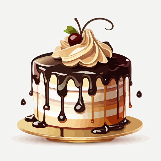 simple birthday cake, vector, game art, white background