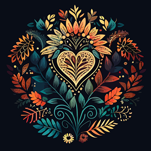 picture with patterns and motifs that showcase your love for bohemian style, vector style