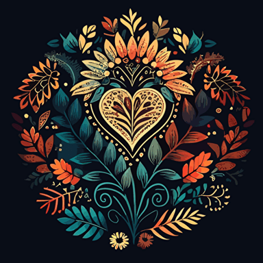 picture with patterns and motifs that showcase your love for bohemian style, vector style