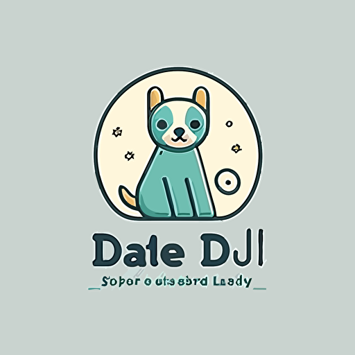 single logo design of letter 'dl pet studio', FLAT 2d, vector, company logo, flat, clean, simplicity, embroidery sense