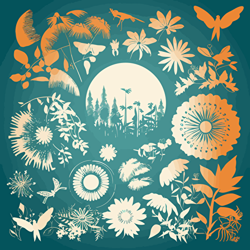 undetailed summer stencils, vector art