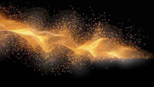 Vector gold sparkles on an isolated transparent background. Atomization of golden dust particles png. Glowing particles png. Gold dust. Light effect