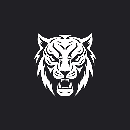 minimal line logo of a tiger head, vector