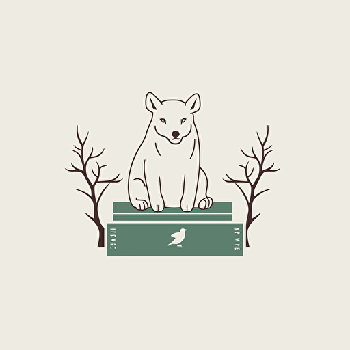 logo design, minimal, no shows, simple vector, symbol of animals and books