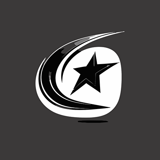 Letter C Swoosh Star Logo Template Illustration Design. Vector EPS 10, black color, minimalist