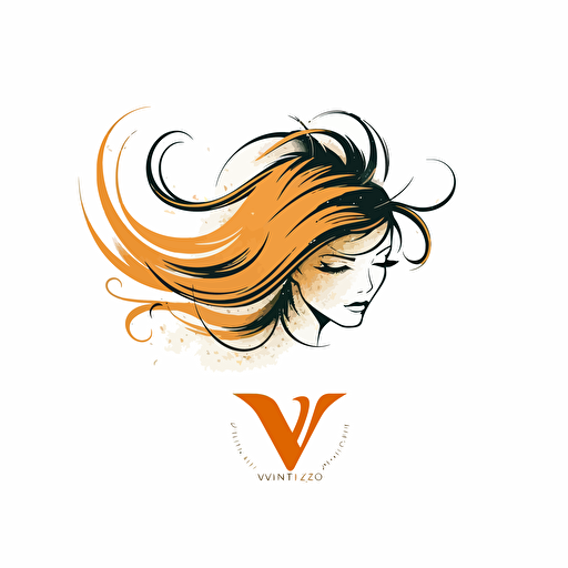 minimal windy hair vectorized logo. “Viasanto”