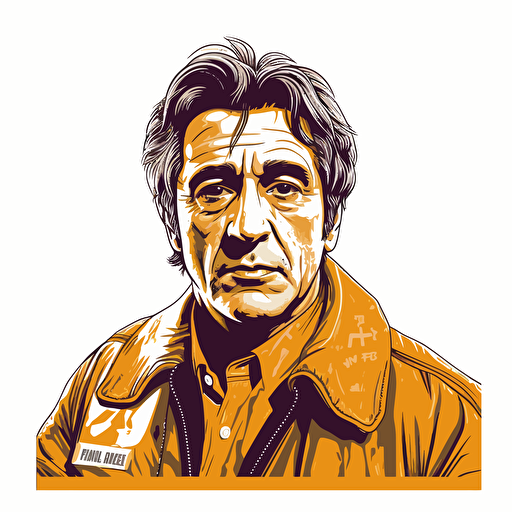 robert de niro taxi driver vector illustration with thick outline isolated on white background