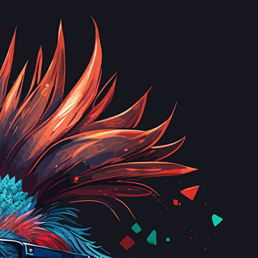 gallo hipster colorido vibrante en vector