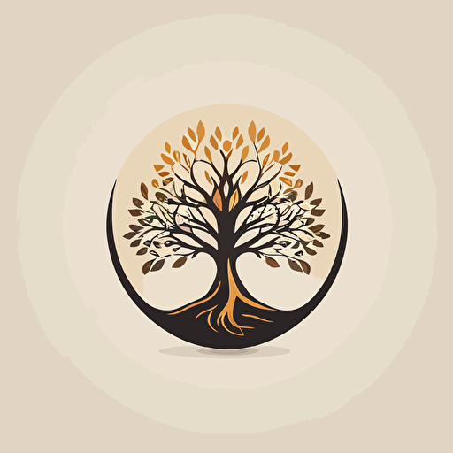 round tree vector icon, vector art, minimalistic, logo design