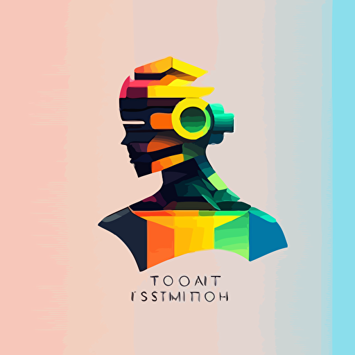 human to robot transition, technology company logo, tech colors palettes, modern, vector, great design, inspirational, perfect, clean, minimal, different texture, svg, flat desig